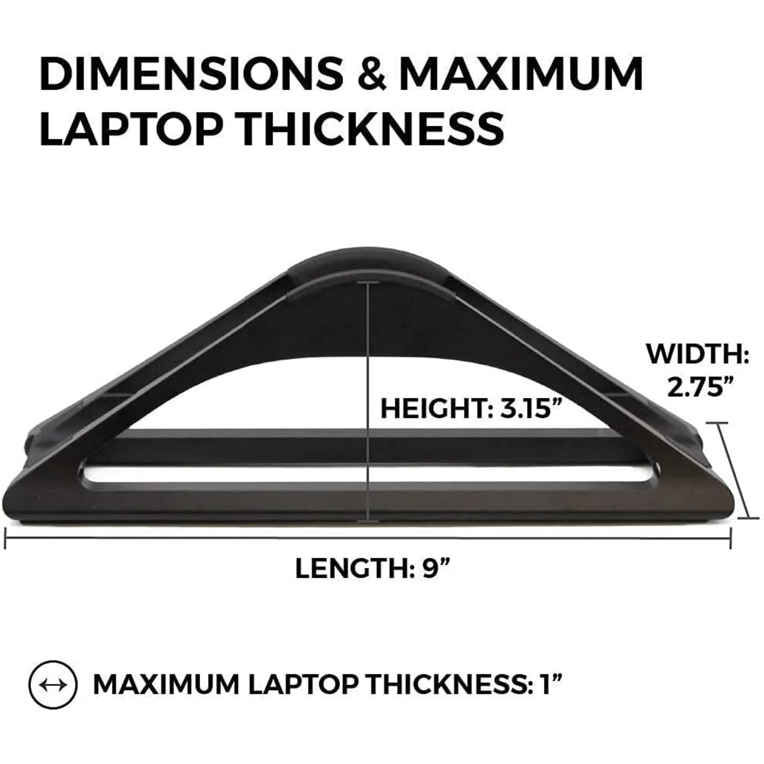 Vertical Laptop Stand for Desks in Matte Black, Upright Adjustable Holder to Dock  and Other Laptops to Organize Work & Home Office, Automatic Grip