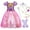 G018-Purple, variant on Jurebecia Girls Princess Costume, Floral Puffy Dress for Halloween Cosplay, Kids Birthday Party Dress with Accessories 6(4-5Years)