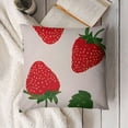 thumbnail image 3 of SHANXI Cute Strawberry Fruit Summer Cartoon Illustration Art Fruit Pillow Covers Pillowcases Home Decor Bed Couch Sofa Office Living Room Cushion  20x20in, 3 of 5