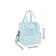 thumbnail image 3 of Double Layer Insulated Lunch Bag - Multi - Functional Portable Tote, Nylon Material, Compact Design for Office, Picnic, and Outdoor Use, Waterproof & Easy to Clean,Blue, 3 of 5