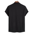 thumbnail image 3 of Camisas Vaqueras Para Hombre Manga Corta Moda de primavera y verano para hombre, camisa informal de manga corta con cuello levantado, camisetas transpirables para hombre (Black, 3XL), 3 of 5