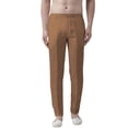 thumbnail image 1 of eloria Men's Premium Comfort Straight Fit Flat Front Dress Pant Pyjamas, Color: Light Brown 2, Size : 32, 1 of 5