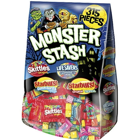 Wrigley Halloween Monster Stash Candy Variety Mix, 102.9 oz, 315ct