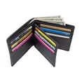thumbnail image 3 of RFID Blocking Genuine Leather Men's Bifold Wallet Center Flap Premium Cowhide, 3 of 11