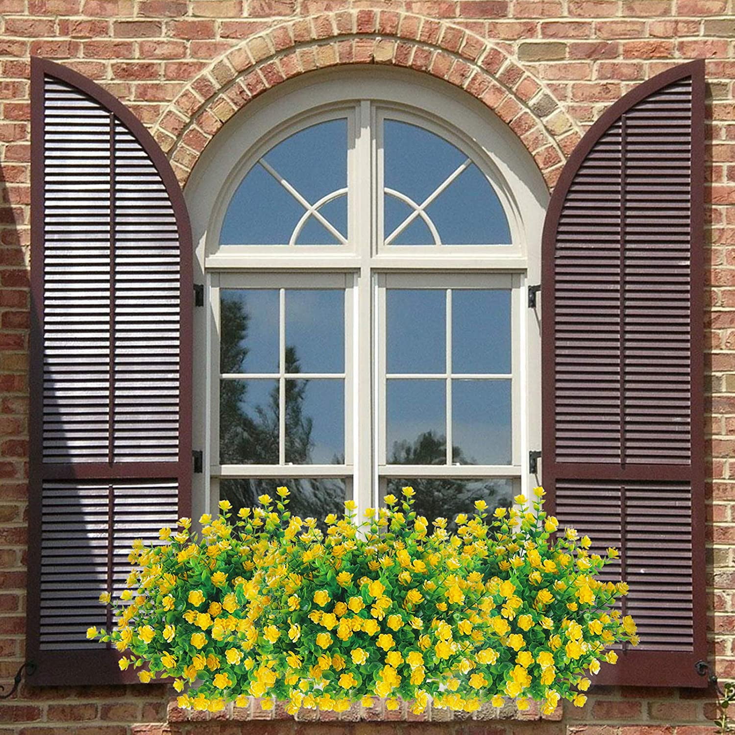 MAMOWEAR Artificial Flowers for Outdoor, 12PCS UV Resistant Fake Flowers for Decoration Indoor, No Fade Faux Plastic Hanging Plants Wedding Farmhouse Garden Porch Window Décor