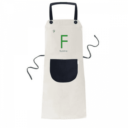 

Chestry Elements Period Table Halogens Element Fluorine F Apron Adjustable Bib Cotton Linen BBQ Kitchen Pocket Pinafore