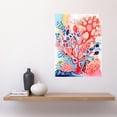 thumbnail image 2 of Pink And Blue Coral Modern Folk Art Watercolour Painting Large Wall Art Poster Print Thick Paper 18X24 Inch, 2 of 5