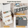 thumbnail image 6 of Afuhokles Bunk Bed with Desk, Full Over Full Bunk Beds with 5 Storage Drawers and Charging Station, White, 6 of 9