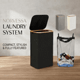 thumbnail image 1 of NORVESSA Cesto de Ropa Grande de 100L con Tapa, Cesta de Ropa Plegable con Asas de Bambú, 1 of 6