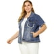thumbnail image 4 of Chaqueta de mezclilla desgastada Agnes Orinda T XL Azul, 4 of 7