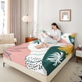 thumbnail image 4 of Homewish Retro Floral Leaves 3pcs Twin Sheet Sets For Female Men Adults,Vintage Aesthetic Twin Fitted Sheet,Minimalist Mid Century Breathable Flat Sheet,Luxury Bedroom Decor, 4 of 7