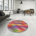 thumbnail image 4 of Ahgly Company Machine Washable Indoor Square Transitional Bright Maroon Red Area Rugs, 5' Square, 4 of 7