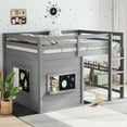 thumbnail image 3 of Harper & Bright Designs Full Size Loft Bed with Chalkboard and Built-in Bookshelf, Wood Loft Bed Frame with Ladder and Guardrails for Boys and Girls, Gray, 3 of 12