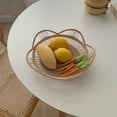 thumbnail image 4 of Clearance!! Ins Rattan Basket Petals Shape Hand-Woven Bread Fruit Snack Storage Basket Tea Tray Dinner Coffee Breakfast Serving Basket, 4 of 6