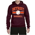 thumbnail image 2 of Wild Bobby City of Detroit Baseball Fantasy Fan Sports Unisex Hoodie Sweatshirt, Maroon, Medium, 2 of 6