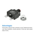 thumbnail image 4 of Unique Bargains Circuit Overload Protector 20A AC125/250V DC32V Push Button Thermal Circuit Breaker with Waterproof Caps 2pcs, 4 of 5