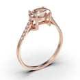 thumbnail image 3 of Dazzling Minimal Art Deco 1.50 Carat Oval Cut Morganite And Diamond Moissanite Unique Engagement Ring, Wedding Ring in 925 Sterling Silver With 18k Rose Gold Plating Gift For Woman, Promise Ring, 3 of 3