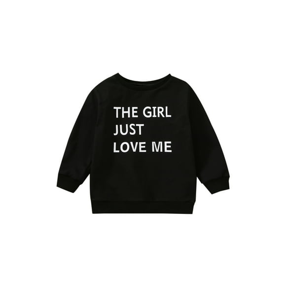 Bagilaanoe Toddler Baby Boy Casual Sweatshirt Long Sleeve Letter Print Pullover 6M 12M 18M 24M 3T 4T 5T Kids Fall Loose Tee Tops