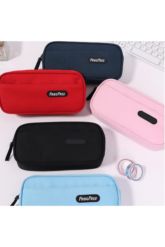 Large Capacity Pencil Pouch, Aesthetic Zipper Pen Case for College Students, Multi-Functional Pen Bag for Office Supplies & Electronic Cable Organizer, 1 Count