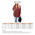 thumbnail image 5 of Camisa de manga larga con botones y bolsillos para mujer, corte holgado, talla S, chaqueta de pana color vino tinto, 5 of 5