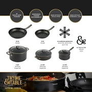 Thyme & Table 12-Piece Non-Stick Cookware Set, Pots and Pans Set - Black, Supreme