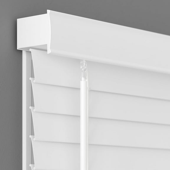 2 Inch Cordless Room Darkening Faux Wood Blind - 38.75" W x 60" L - White, Inside or Outside Mount, Venetian Shades for Interior Window