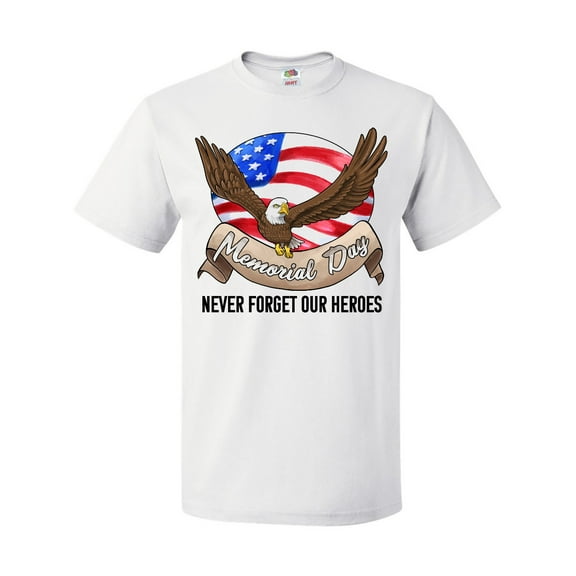 Inktastic Memorial Day Never Forget Our Heroes Bald Eagle T-Shirt