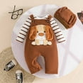 thumbnail image 3 of RUTAYY Infant Boys Girls Clothing Sets Long Sleeve Striped Prints Romper Bodysuit Cartoon Suspender Pants Leisure Trendy Outfit Sets, 3 of 8
