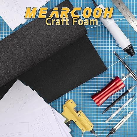 2-Pack Black Eva Foam Cosplay Sheets roll, Premium eva Craft Foam 6mm Thick, 13.9" x 59", High Density 86kg/m3 for Cosplay Costume, Crafts, DIY Projects