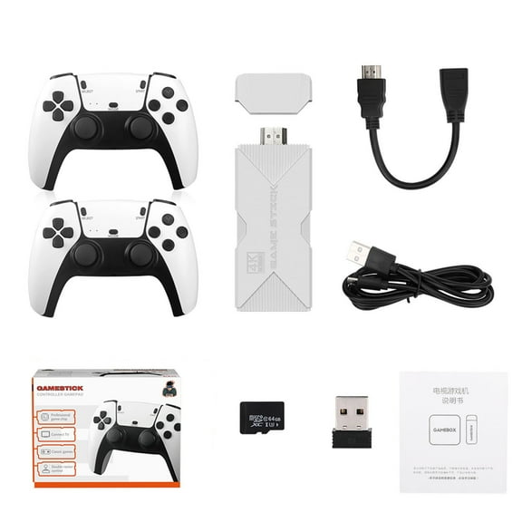 4K HD Boltzs Retro Gaming Stick – Built-in 75,000  Games, Plug & Play with 2 Wireless 2.4GHz Controllers, Compatible with All TVs