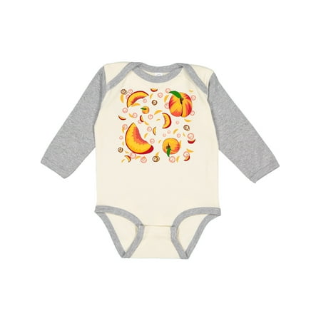 

Inktastic Peach Fruit Party Gift Baby Boy or Baby Girl Long Sleeve Bodysuit