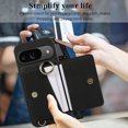 thumbnail image 5 of TECH CIRCLE for Google Pixel 9 Pro XL Wallet Case, Lanyard Wrist Strap Loop Holder Kickstand RFID Blocking Finger Grip Ring PU Leather Shockproof Card Holder Cover for Google Pixel 9 Pro XL 6.8",Black, 5 of 8