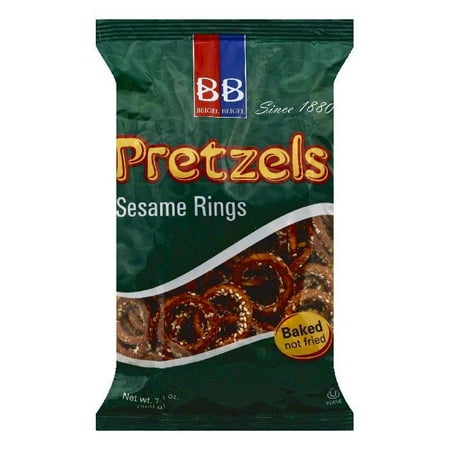 Sesame Pretzel Rings - BB Sesame Rings Pretzels, 7.1 OZ (Pack of 24)