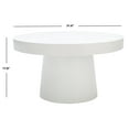 thumbnail image 3 of SAFAVIEH Jaria Solid Paper Mache Round Coffee Table, White, 3 of 7