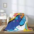 thumbnail image 2 of Throw Blanket for Couch Sofa and Bed, Abstract Color Splash Super Soft Plush Throw Blanket, Fuzzy Cuteness Comfy Warm Washable Flannel Blanket & Throws for All Season 50"x40", 2 of 5