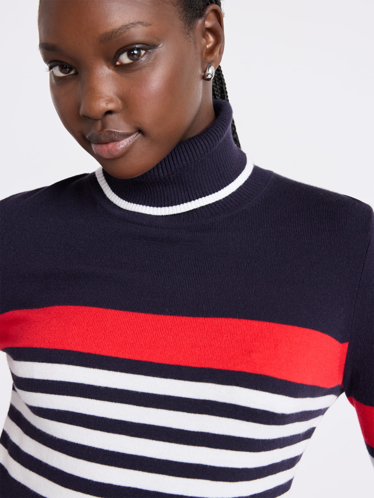 Free Assembly Women's Cozy Yarn Turtleneck Sweater with Long Sleeves, Sizes XS-XXL