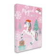 thumbnail image 3 of Magical Christmas Pink Unicorn Holiday Graphic Art Gallery Wrapped Canvas Print Wall Art, 3 of 7