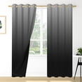 thumbnail image 3 of Nanqianyi Black Ombre Blackout Curtains 42 X 96 Inch Length for Bedroom, Black Grey Gradient Window Curtain Thermal Insulated Drapes 2 Panels Set, 3 of 10