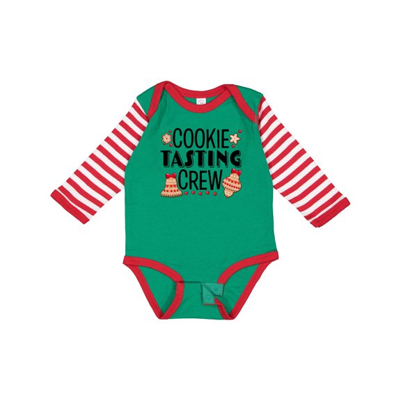 Inktastic Christmas Cookie Tasting Crew with Holiday Cookies Boys or Girls Long Sleeve Baby Bodysuit