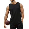 thumbnail image 2 of Arvbitana Men Sports Tank Top Sleeveless Round Neck Solid Color Tops Running Fitness Tops for Men, 2 of 5
