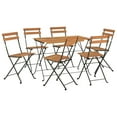 thumbnail image 3 of vidaXL 5 Piece Folding Bistro Set Solid Wood Acacia and Steel, 3 of 4