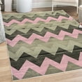thumbnail image 1 of Chevron Decorative Rug, Zig Zag Lines Pattern on Wooden Looking Background Rustic Home Print, Quality Carpet for Bedroom Dorm and Living Room, 6 Sizes, Pale Khaki, by Ambesonne, 1 of 4