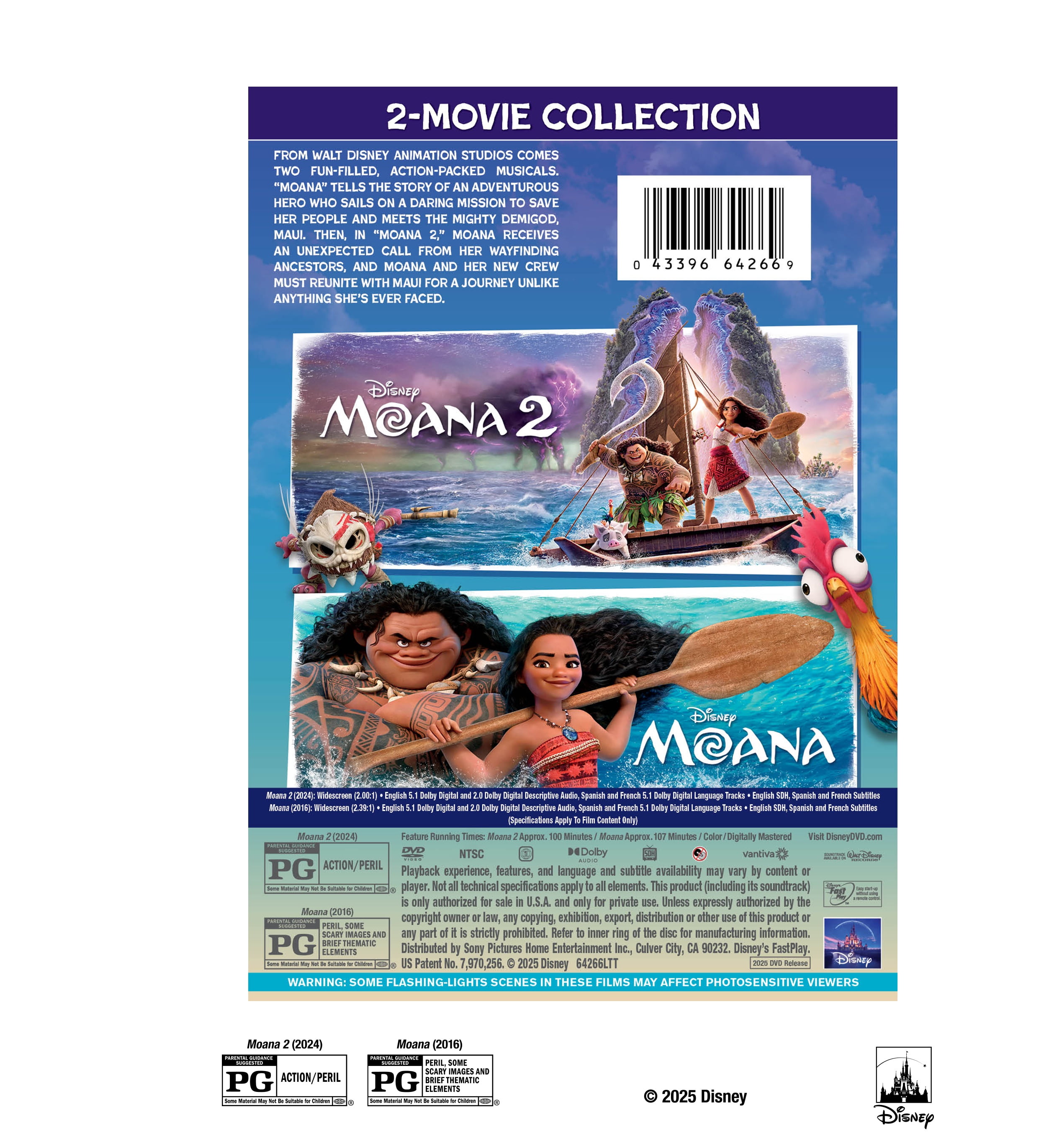 Free Shipping! Disney Moana and Moana Movie Collection DVD