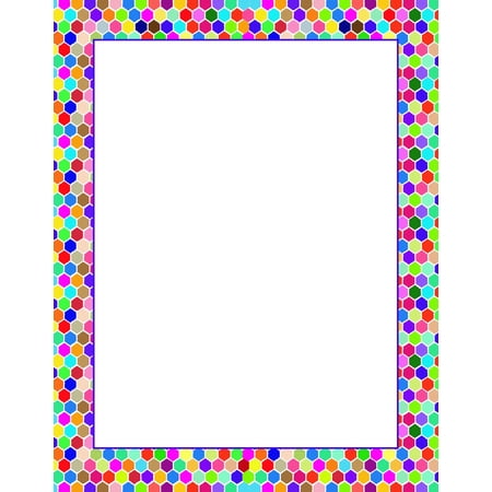 Colorful Hexagon Border Letterhead Stationery - 60 Sheets Per stationery Pack - B6516