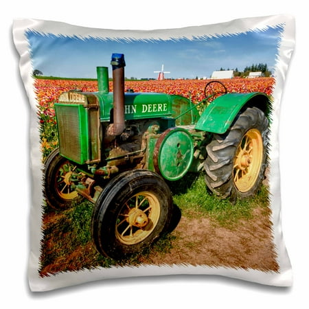 Wooden Shoe Tulip 3dRose John Deere, Wooden Shoe Tulip Farm, Oregon, USA - US38 RBR0625 - Rick A Brown, Pillow Case, 16 by 16-inch ()