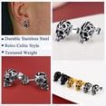 thumbnail image 3 of FaithHeart Skull Earrings for Men Stainless Steel Punk Stud Earrings Gothic Skeleton Halloween Jewelry Gift for Dad Fathers Day, 3 of 10