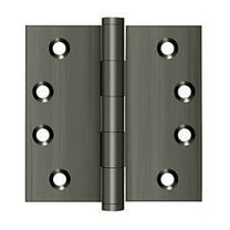Deltana Dsb4 Solid Brass Square Corner Hinge Pair|4" X 4"| 2 Pack - Nickel