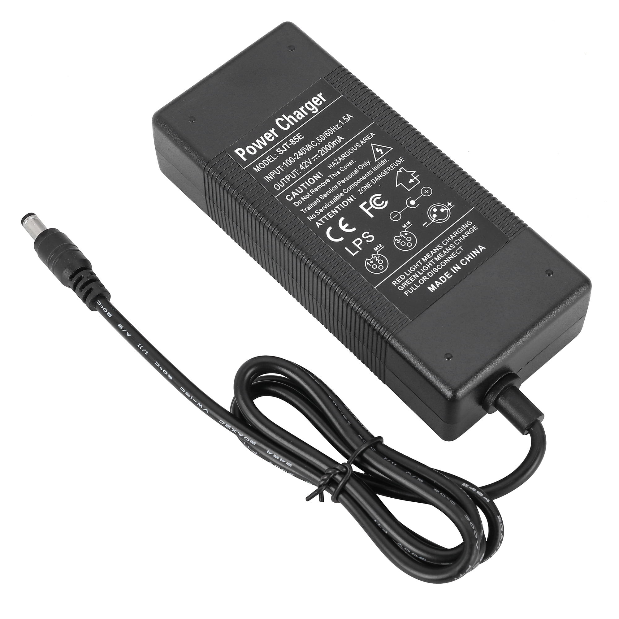 Battery Charger Adapter, 42V 2A Power Adapter with 3Prong Inline