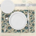 thumbnail image 3 of Ambesonne Retro Place Mats Set of 4, Vintage Colorful Floral, Standard Size, Yellow Blue Cream, 3 of 6
