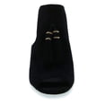thumbnail image 4 of YDN Women Round Peep Toe Slip on Mules Tassels Chunky Block High Heel Sandals Stylish Heeled Slipper Shoes Size 4 Black, 4 of 5